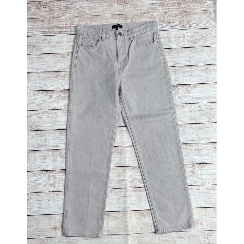 Theory Treeca D Pants Women 27 Taupe Straight Leg Colored‎ Drill